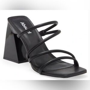 NWT Abound Women's Austyn Block Heel Strappy Black Sandals